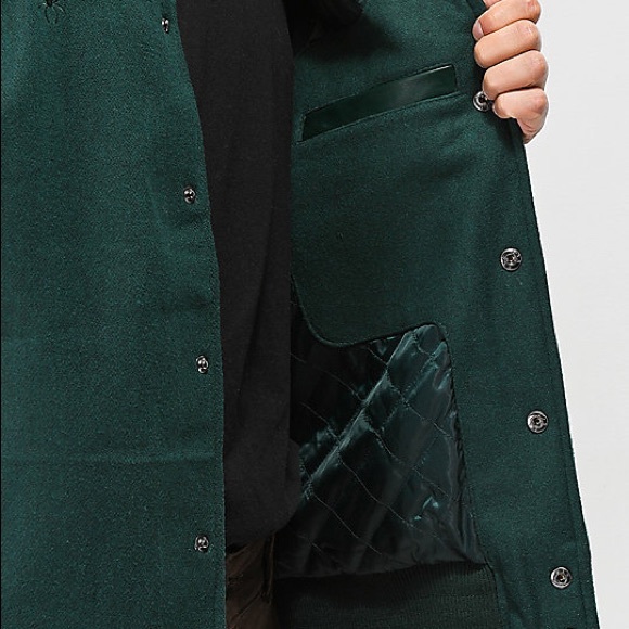 deathworld varsity green jacket